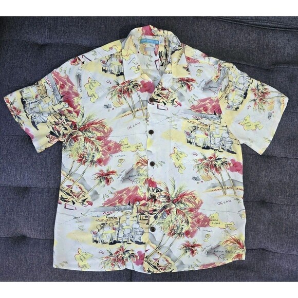 Jams World for Target Hawaiian Shirt L Slim Fit Playa Print Made in Hawaii Rayon - Picture 1 of 10